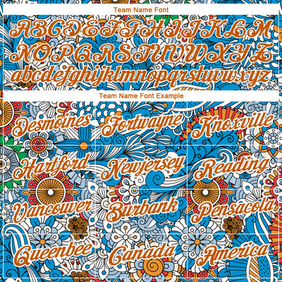 Custom Light Blue Texas Orange-White 3D Pattern Floral Design Performance T-Shirt