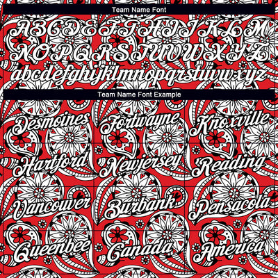 Custom Red White-Black 3D Pattern Floral Design Performance T-Shirt