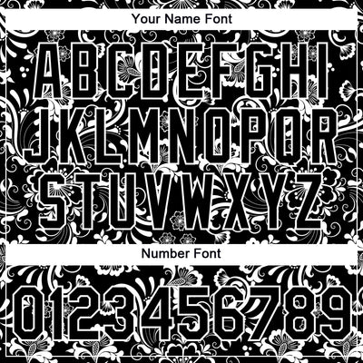 Custom Black White 3D Pattern Floral Design Performance T-Shirt