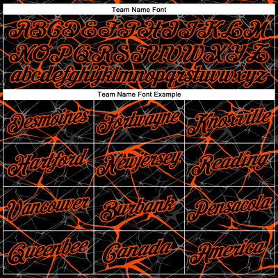 Custom Black Orange 3D Pattern Design Abstract Network Performance T-Shirt