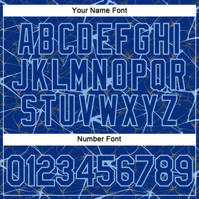 Custom Royal Light Blue 3D Pattern Design Abstract Network Performance T-Shirt