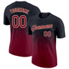 Custom Black Crimson-City Cream 3D Pattern Design Gradient Square Shapes Performance T-Shirt
