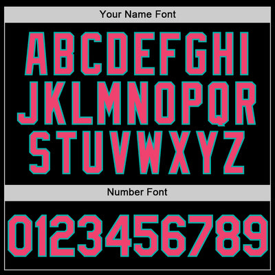 Custom Black Neon Pink-Aqua 3D Pattern Design Gradient Style Twinkle Star Authentic Baseball Jersey