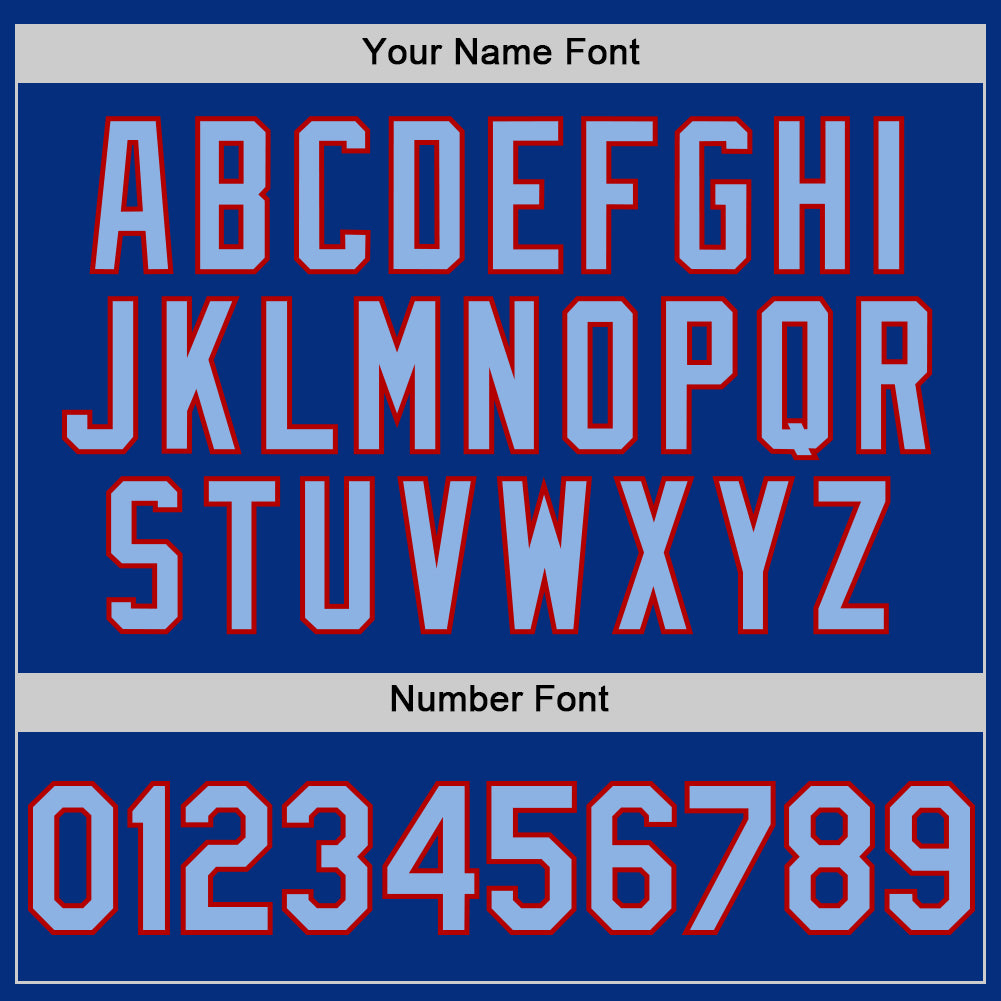 Custom Royal Light Blue-Red 3D Pattern Design Gradient Style Twinkle Star Authentic Baseball Jersey