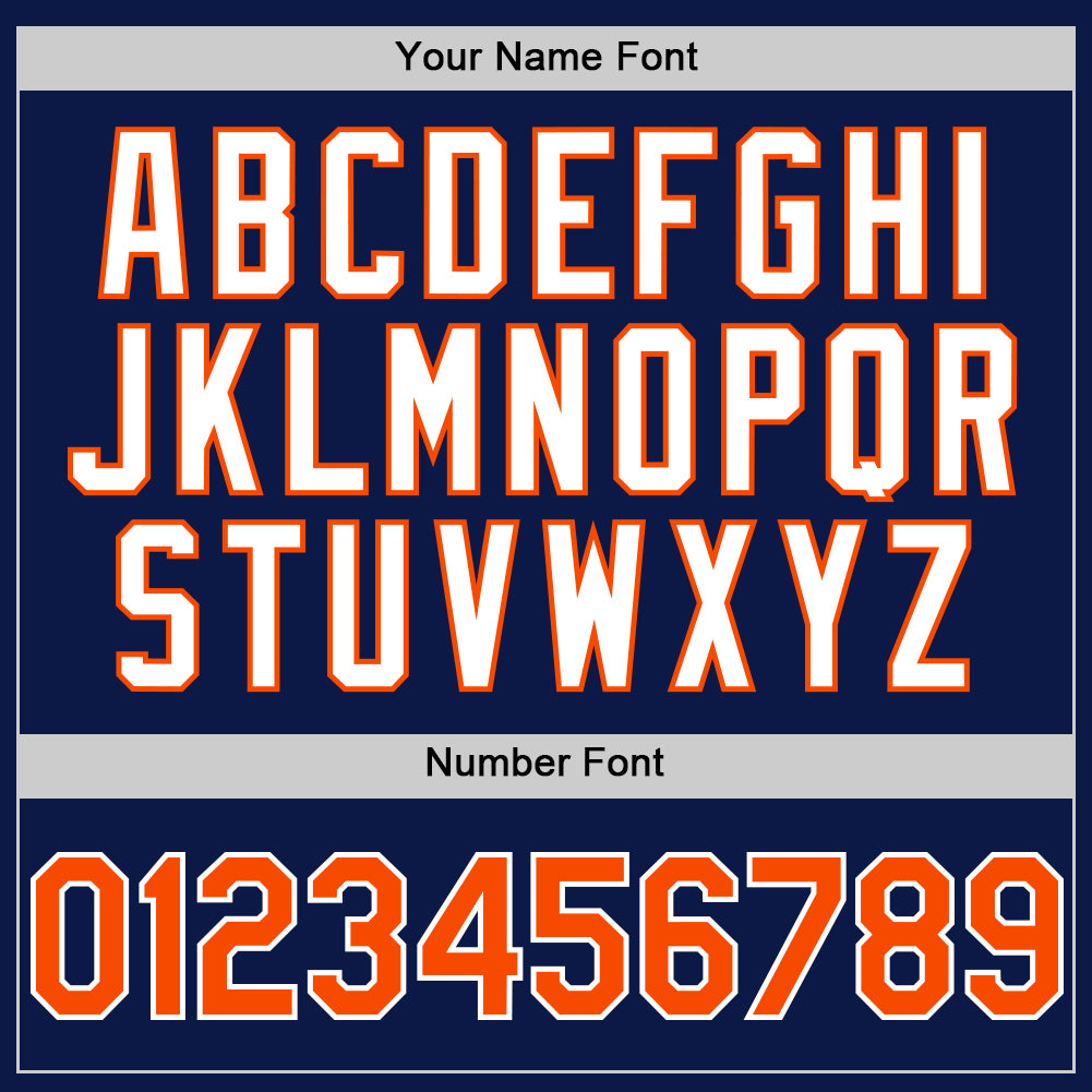 Custom Navy Orange-White 3D Pattern Design Gradient Style Twinkle Star Authentic Baseball Jersey