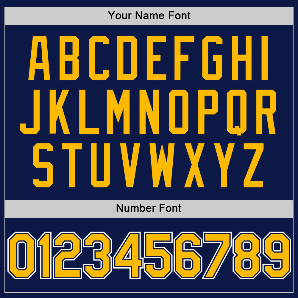 Custom Navy Gold-White 3D Pattern Design Gradient Style Twinkle Star Authentic Baseball Jersey