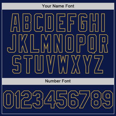 Custom Navy Old Gold 3D Pattern Design Gradient Style Twinkle Star Authentic Baseball Jersey