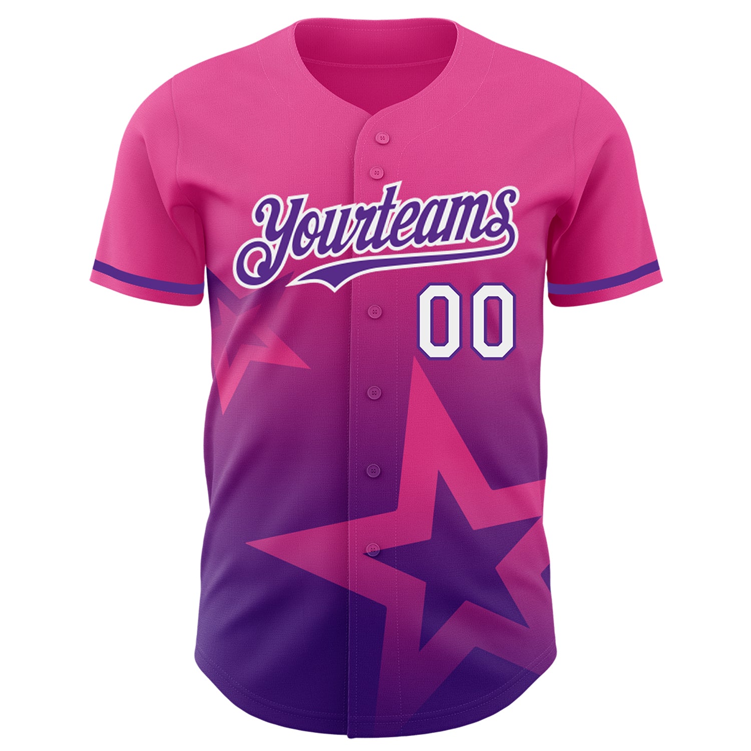 Custom 3D Pattern Baseball Jersey Pink Purple-White Design