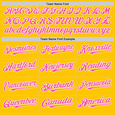 Custom Yellow Pink-White 3D Pattern Design Gradient Style Twinkle Star Authentic Baseball Jersey