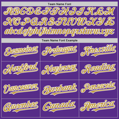 Custom Purple Old Gold-White 3D Pattern Design Gradient Style Twinkle Star Authentic Baseball Jersey