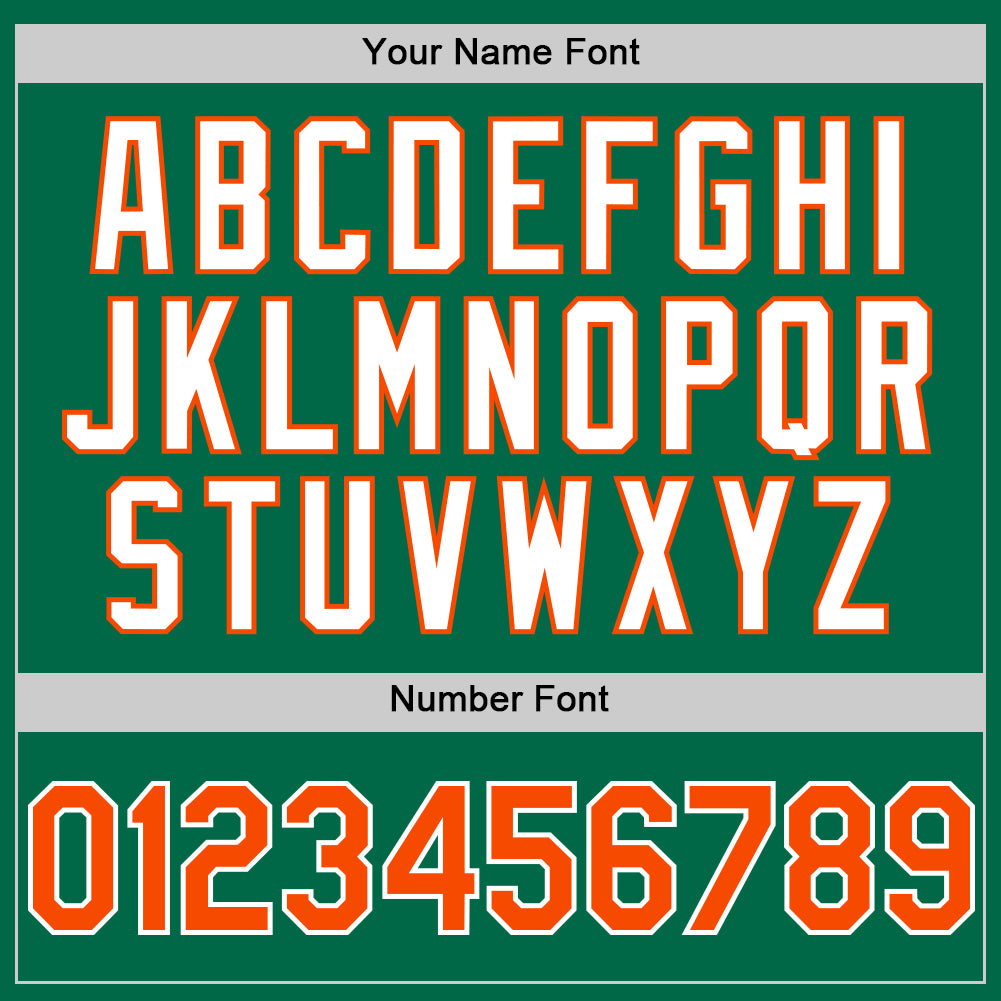 Custom Kelly Green Orange-White 3D Pattern Design Gradient Style Twinkle Star Authentic Baseball Jersey