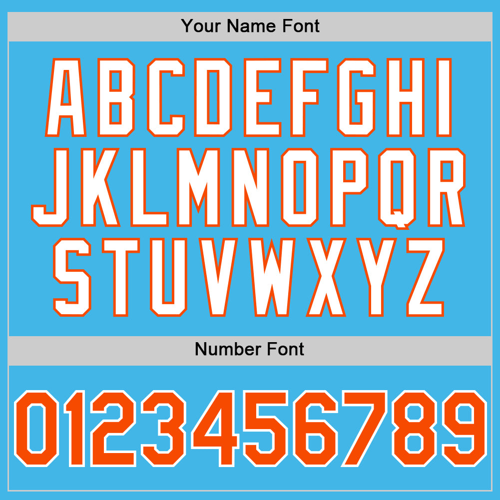 Custom Sky Blue Orange-White 3D Pattern Design Gradient Style Twinkle Star Authentic Baseball Jersey