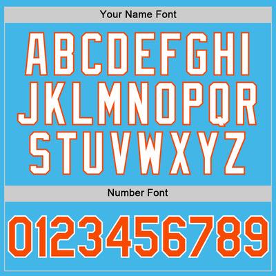 Custom Sky Blue Orange-White 3D Pattern Design Gradient Style Twinkle Star Authentic Baseball Jersey