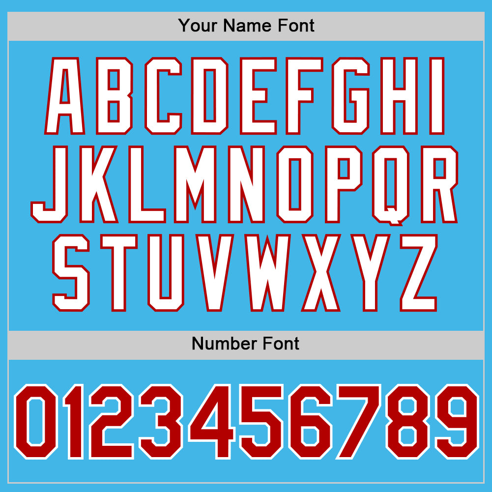 Custom Sky Blue Red-White 3D Pattern Design Gradient Style Twinkle Star Authentic Baseball Jersey