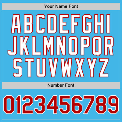 Custom Sky Blue Red-White 3D Pattern Design Gradient Style Twinkle Star Authentic Baseball Jersey