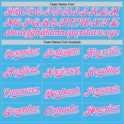 Custom Sky Blue Pink-White 3D Pattern Design Gradient Style Twinkle Star Authentic Baseball Jersey
