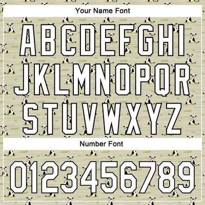 Custom Green White-Black 3D Pattern Design Animal Cow Authentic Baseball Jersey