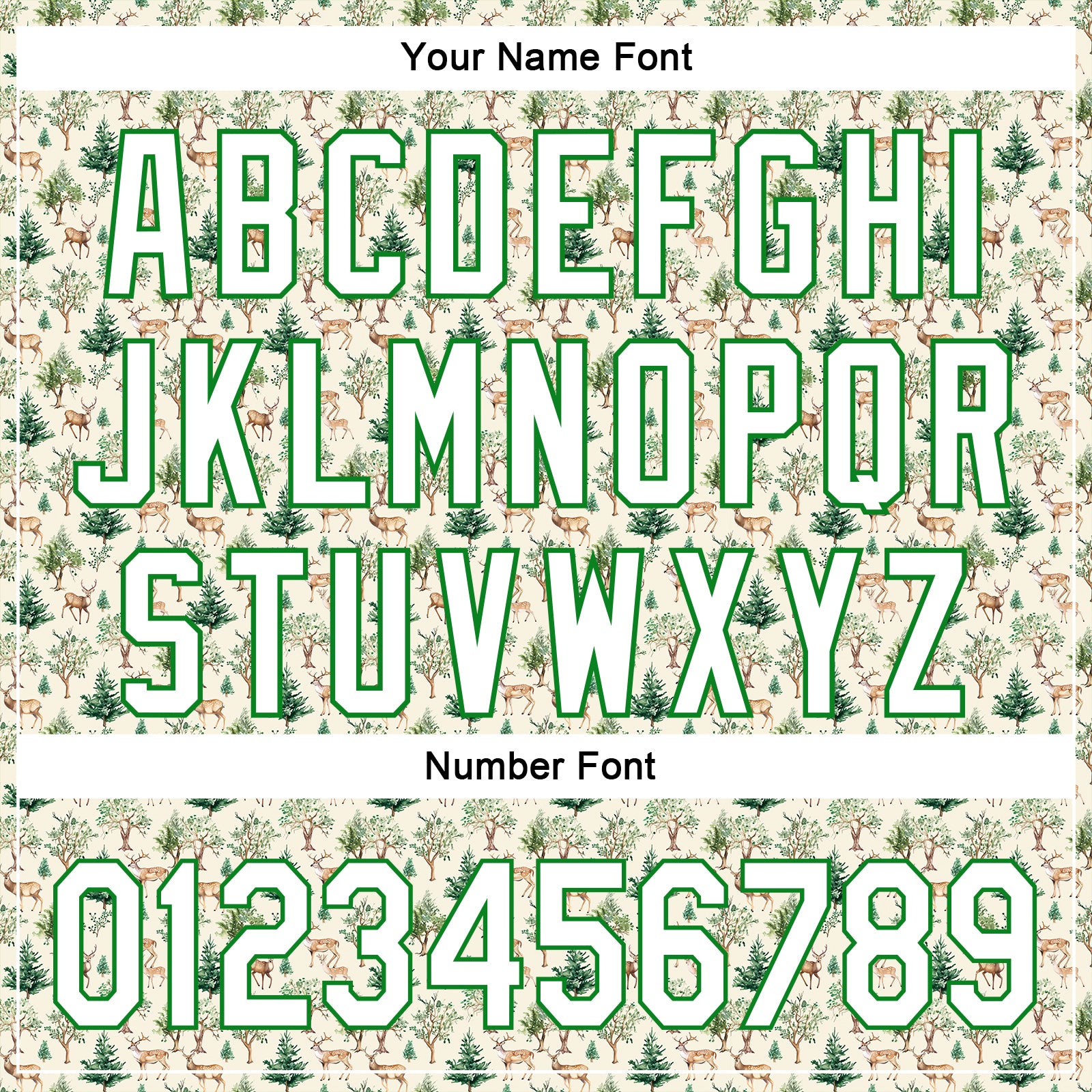 Custom Cream White-Grass Green 3D Pattern Design Animal Deer Authentic Baseball Jersey