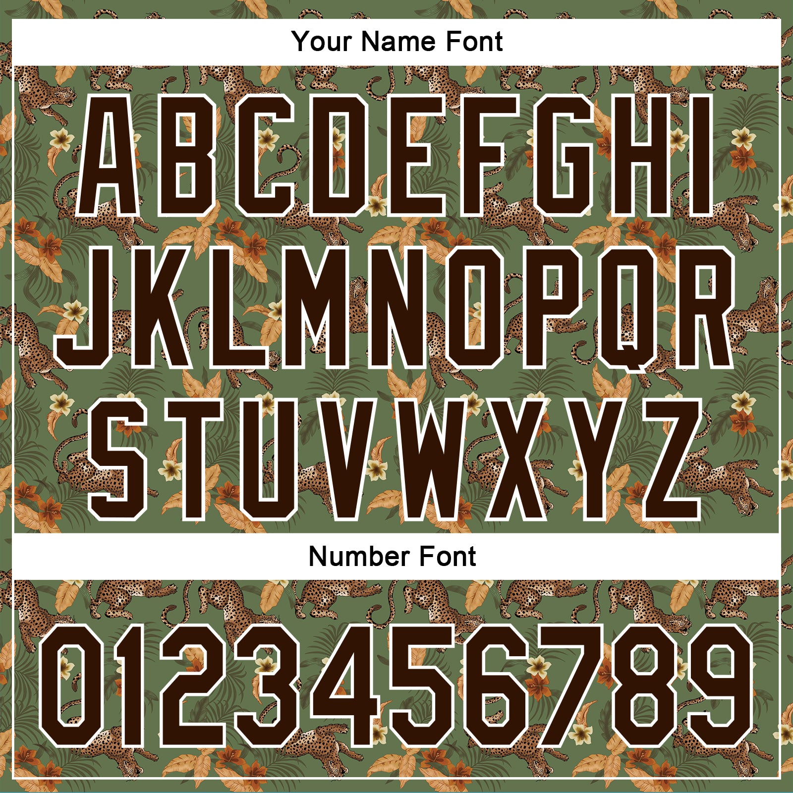 Custom Green Brown-White 3D Pattern Design Animal Leopard And Hawaii Palm Leaves Authentic Baseball Jersey