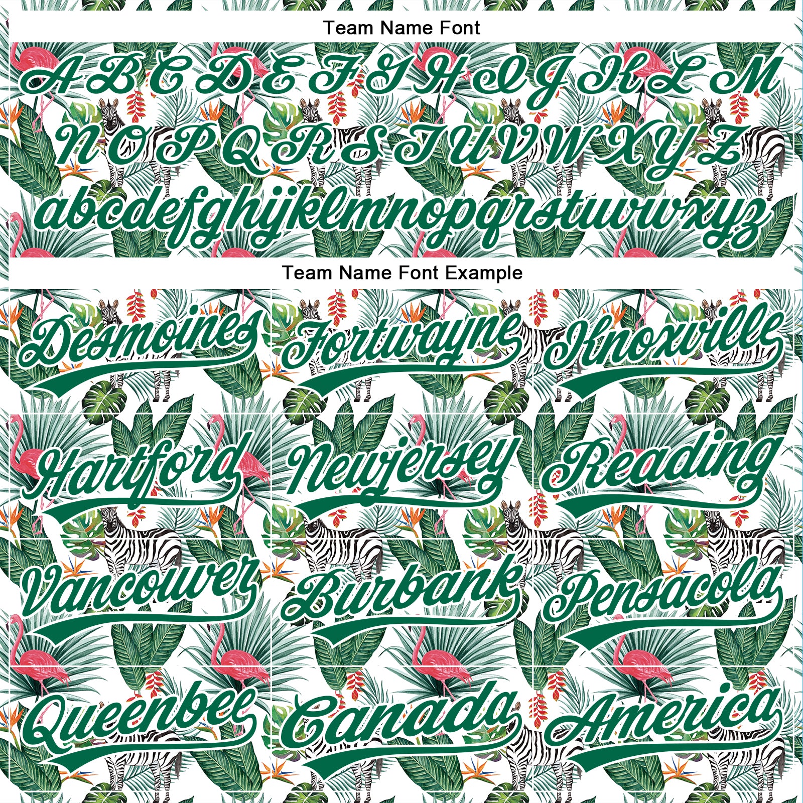 Custom White Kelly Green 3D Pattern Design Animal Zebra Flamingo And Hawaii Palm Leaves Authentic Baseball Jersey