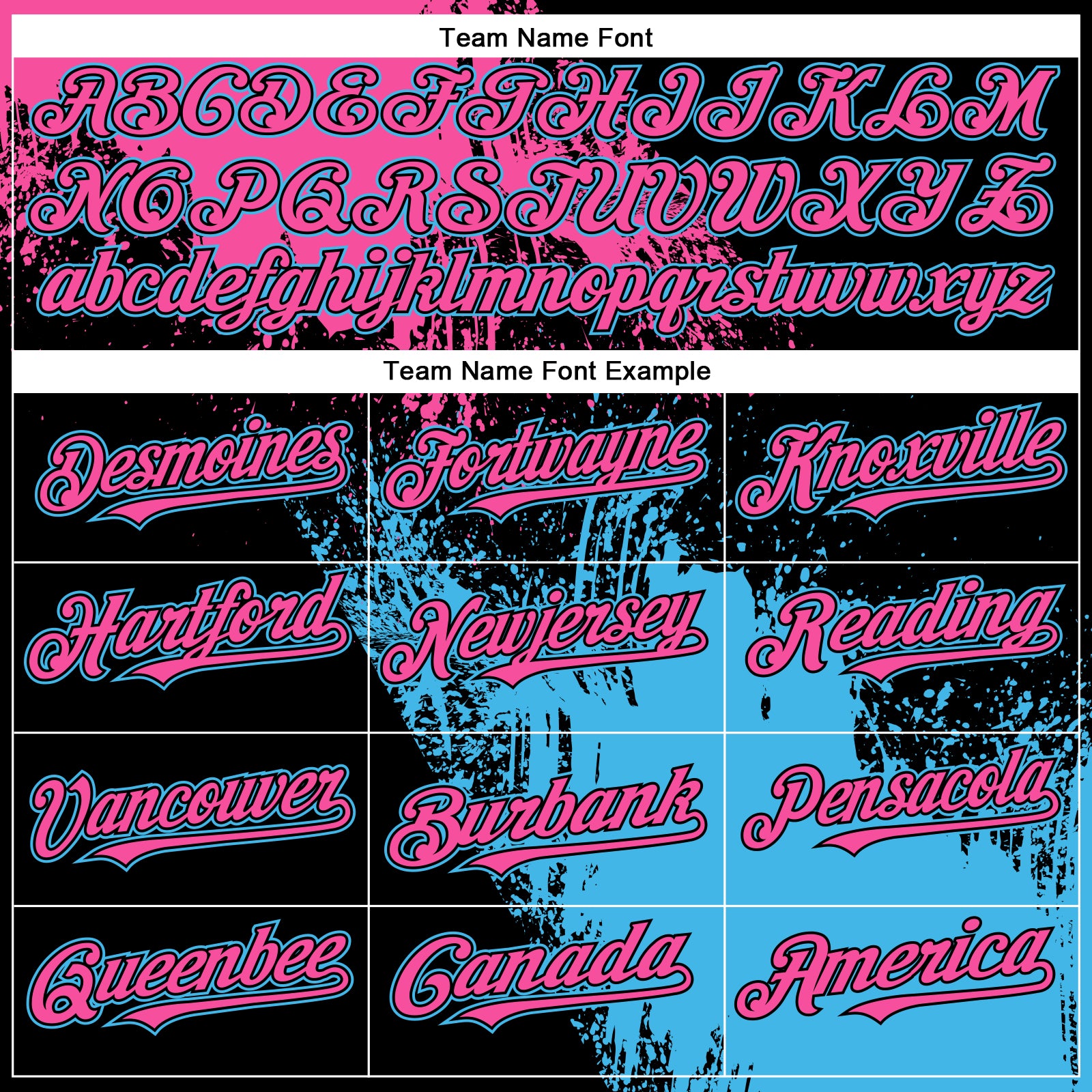 Custom Pink Black-Sky Blue 3D Pattern Design Abstract Brush Stroke Authentic Baseball Jersey