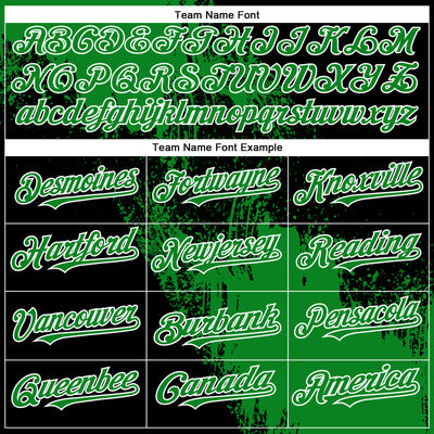 Custom Grass Green Black-White 3D Pattern Design Abstract Brush Stroke Authentic Baseball Jersey
