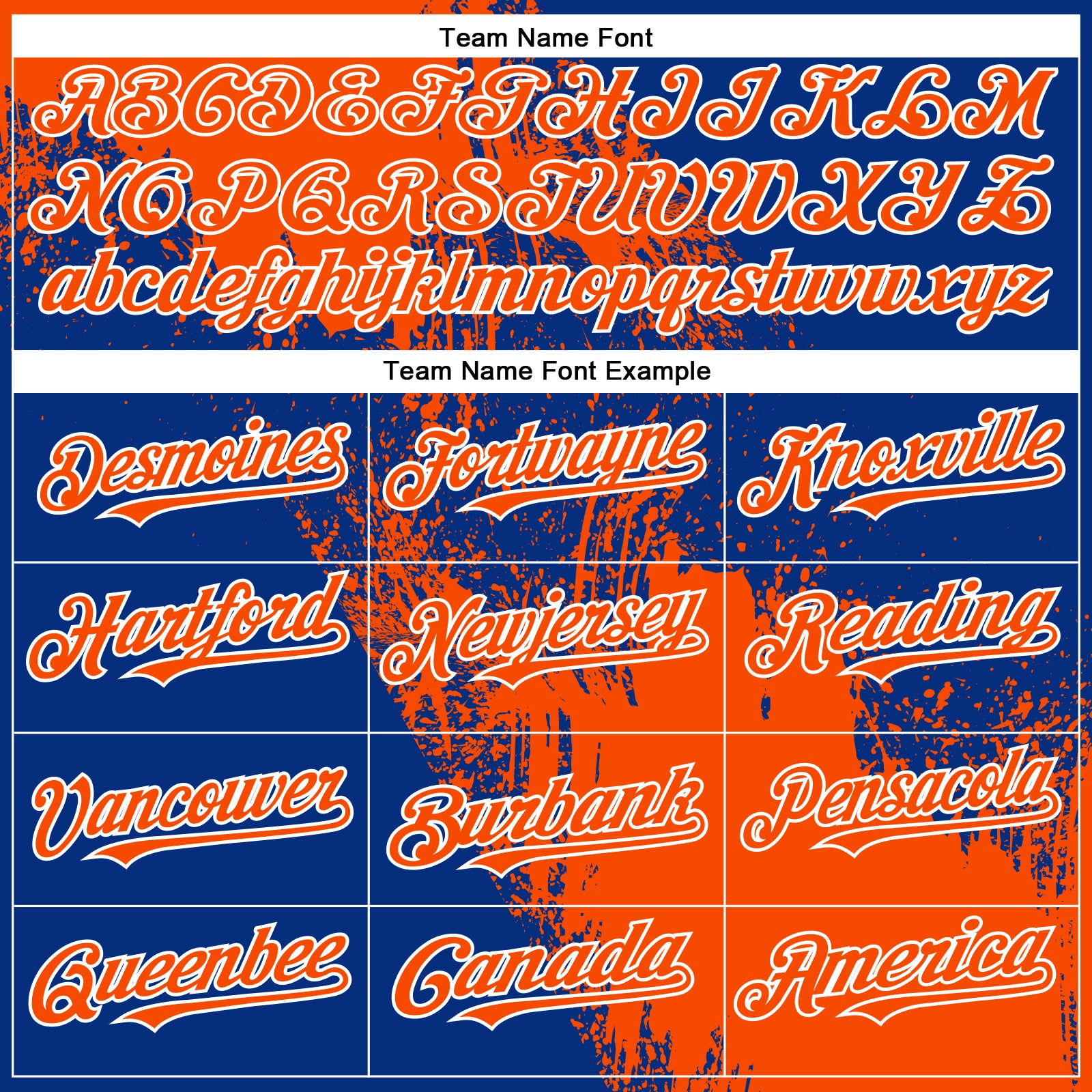 Custom Orange Royal-White 3D Pattern Design Abstract Brush Stroke Authentic Baseball Jersey