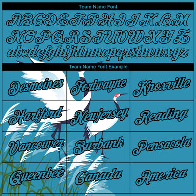 Custom Panther Blue Black 3D Pattern Design Animal Crane Performance T-Shirt