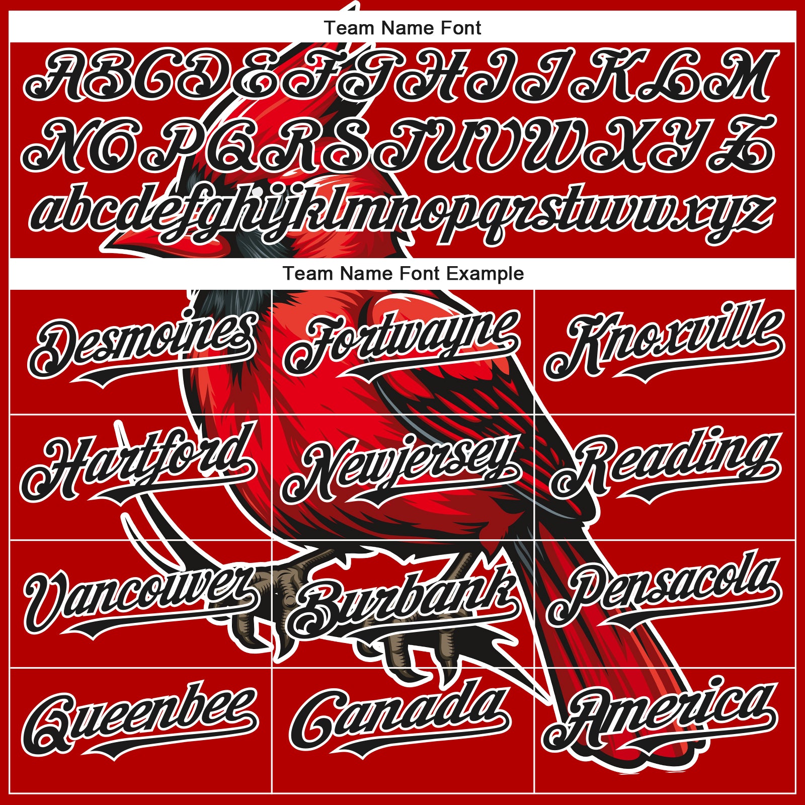 Custom Red Black-White 3D Pattern Design Animal Cardinal Bird Authentic Baseball Jersey