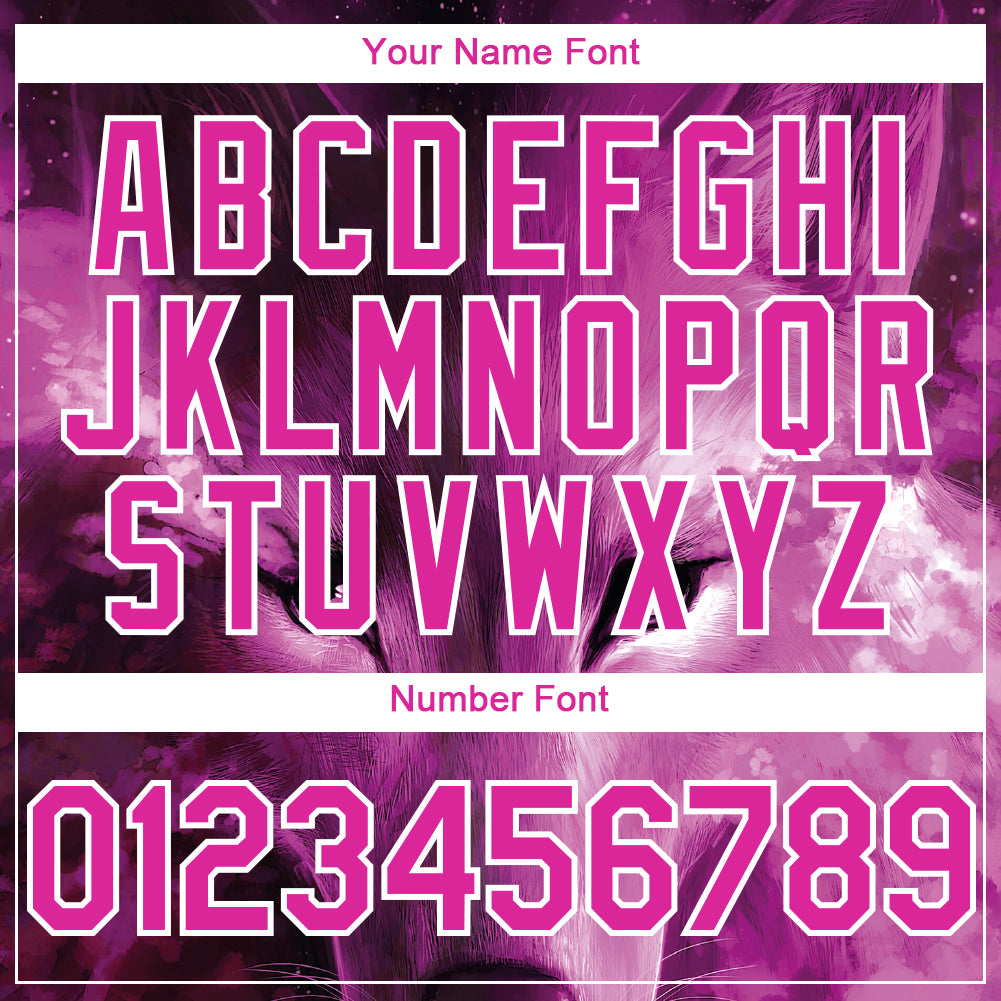 Custom Pink White 3D Pattern Design Animal Wolf Authentic Baseball Jersey