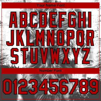 Custom White Red-Black 3D Pattern Design Animal Lion Authentic Baseball Jersey