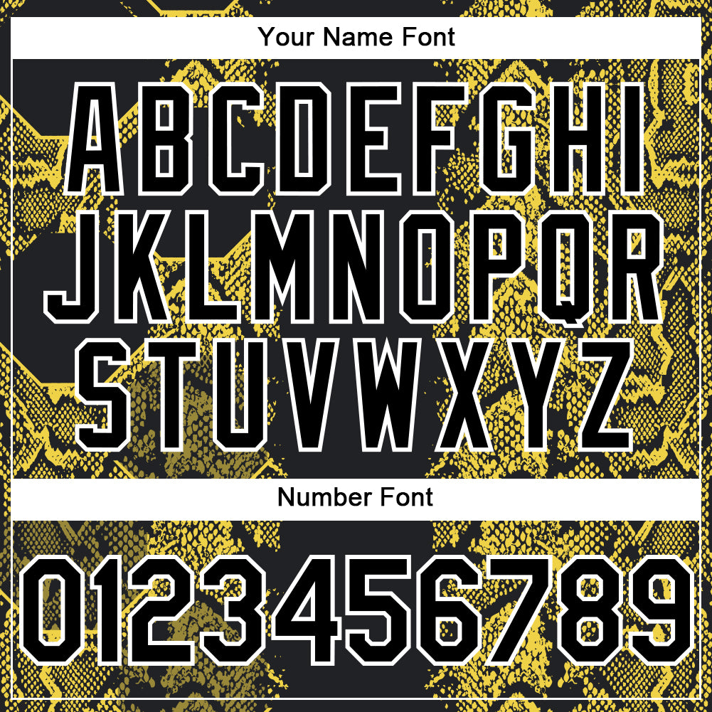 Custom Black Yellow-White 3D Pattern Design Animal Snake Authentic Baseball Jersey