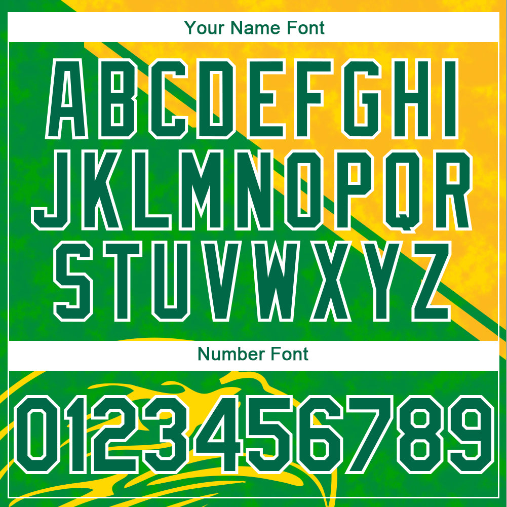 Custom Yellow Kelly Green-White 3D Pattern Design Animal Eagle Authentic Baseball Jersey