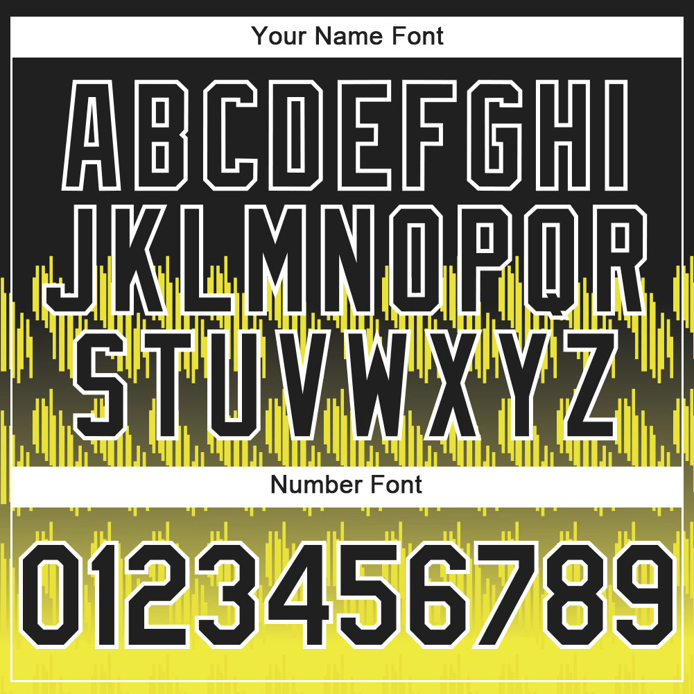 Custom Black Light Yellow-White 3D Pattern Design Lines Authentic Baseball Jersey