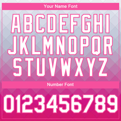 Custom Gray White-Pink 3D Pattern Design Gradient Square Shape Authentic Baseball Jersey