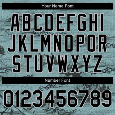 Custom Green Black Gray 3D Pattern Design Mountain Authentic Baseball Jersey