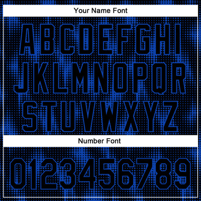 Custom Black Thunder Blue 3D Pattern Design Halftone Dots Authentic Baseball Jersey