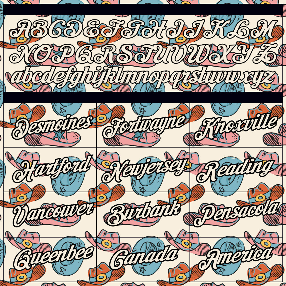 Custom Cream Black 3D Pattern Design Cowboy Accessory Performance T-Shirt