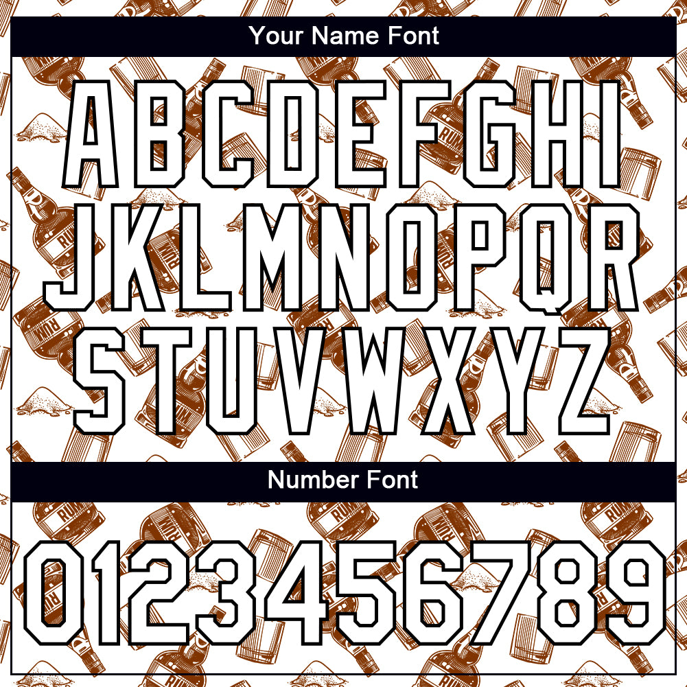 Custom White Black 3D Pattern Design Rum Performance T-Shirt