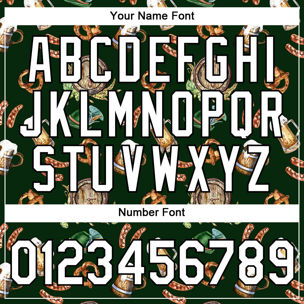 Custom Black White 3D Pattern Design Oktoberfest Beer Festival Performance T-Shirt