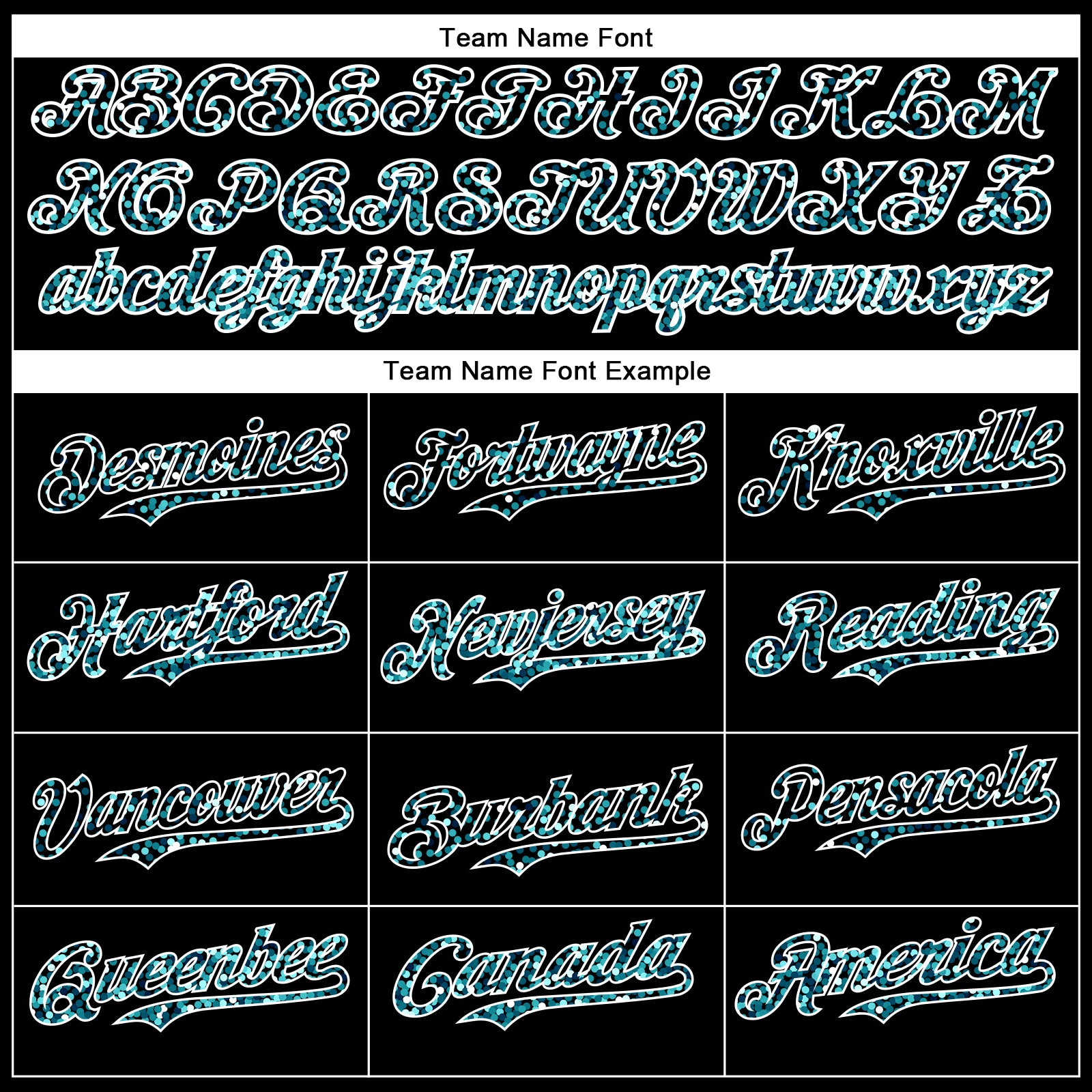 Custom Black Teal-White 3D Pattern Design Abstract Colorful Glittering Dot Authentic Baseball Jersey