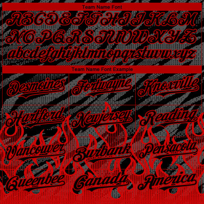 Custom Black Red 3D Pattern Design Flame Authentic Baseball Jersey