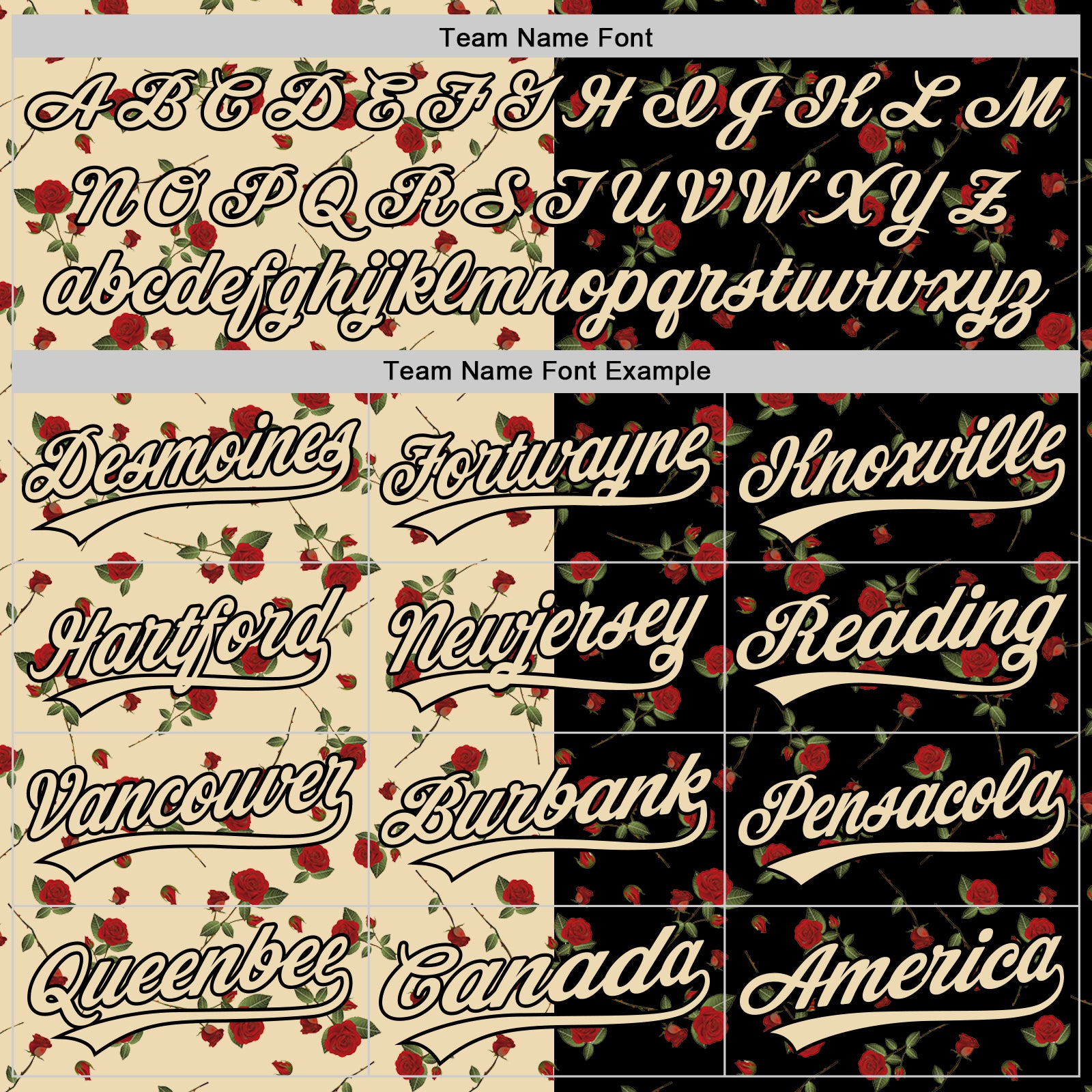 Custom Black Cream 3D Pattern Design Gothic Style Rose Authentic Baseball Jersey