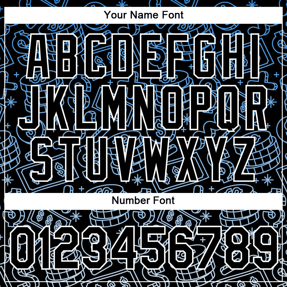 Custom Black White 3D Pattern Design Dollar Sign Money Theme Performance T-Shirt