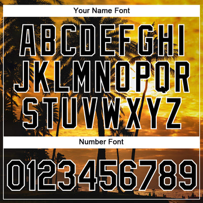 Custom Gold Black-White 3D Pattern Design Hawaii Palm Trees Performance T-Shirt