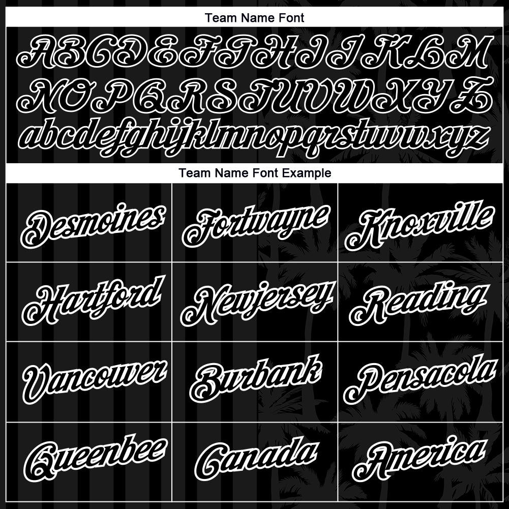 Custom Black White 3D Pattern Design Hawaii Palm Trees Performance T-Shirt