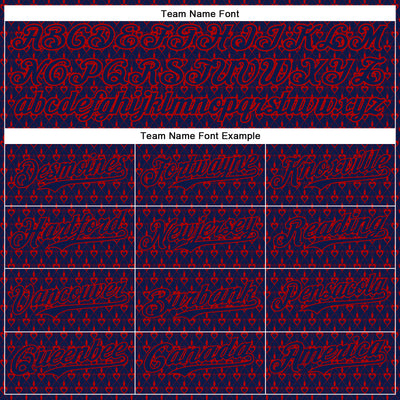 Custom Navy Red 3D Pattern Design Hearts Authentic Baseball Jersey