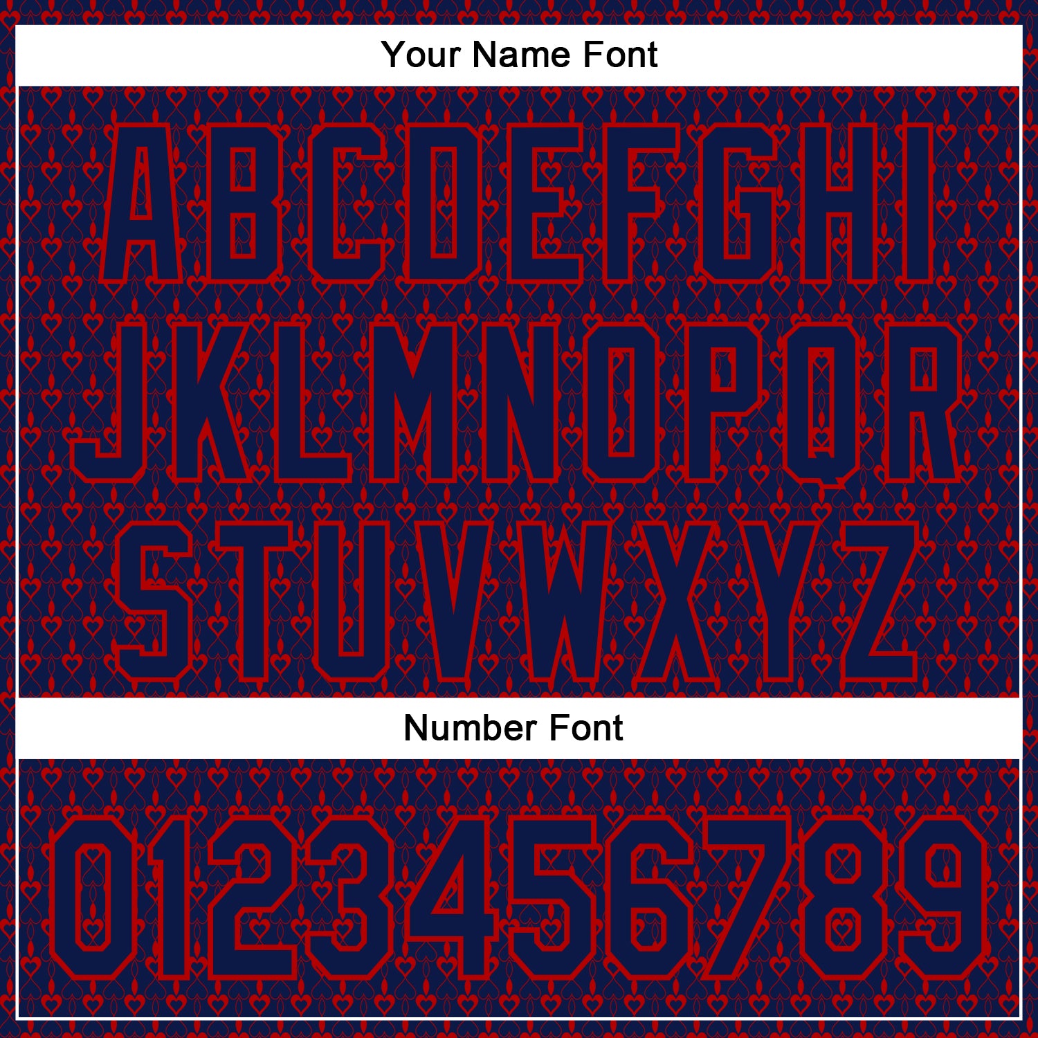 Custom Navy Red 3D Pattern Design Hearts Authentic Baseball Jersey