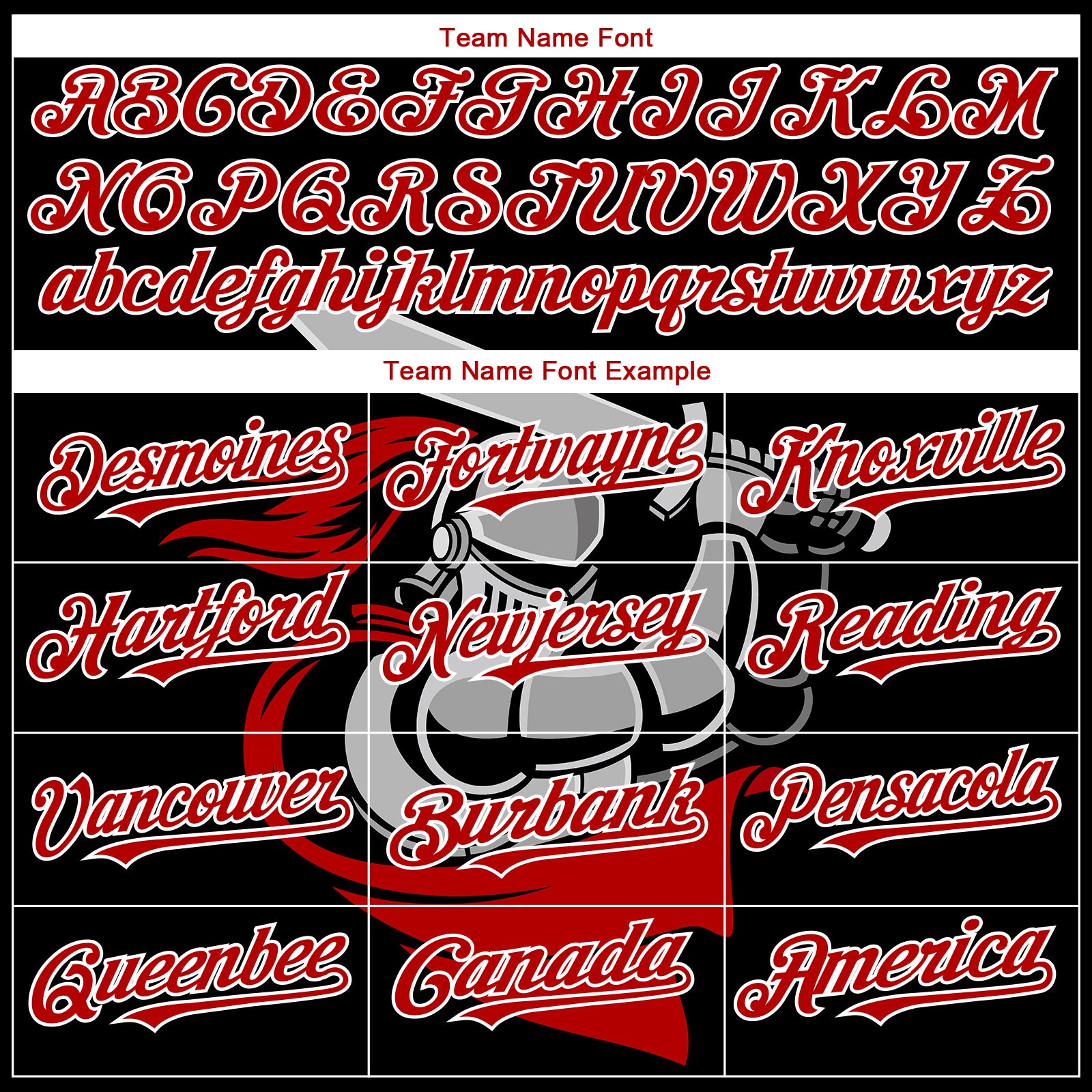 Custom Black Red-White 3D Pattern Design Knight Hero Art Authentic Baseball Jersey