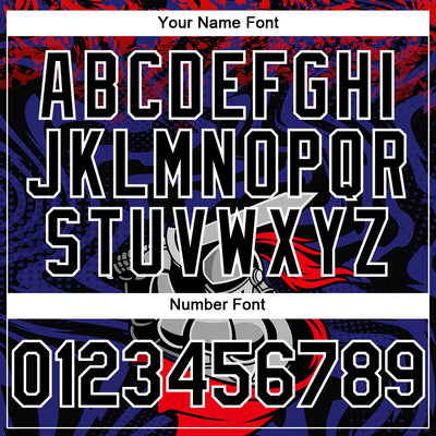 Custom Red Black-Thunder Blue 3D Pattern Design Knight Hero Art Authentic Baseball Jersey